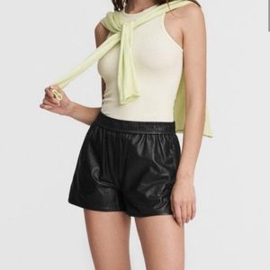 RAG & BONE Black Leather Brit Classic Shorts